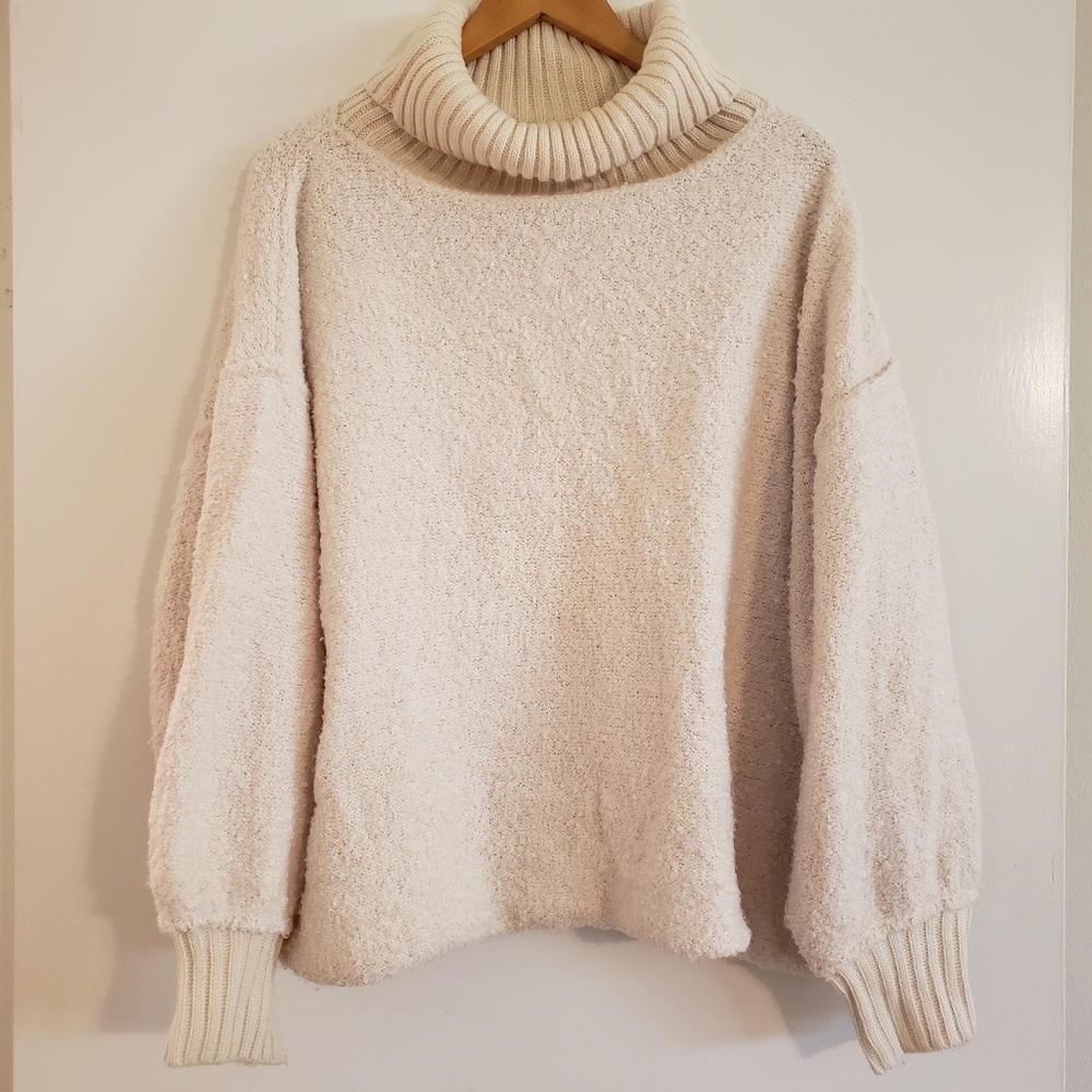 Cozy Oatmeal Turtleneck Sweater